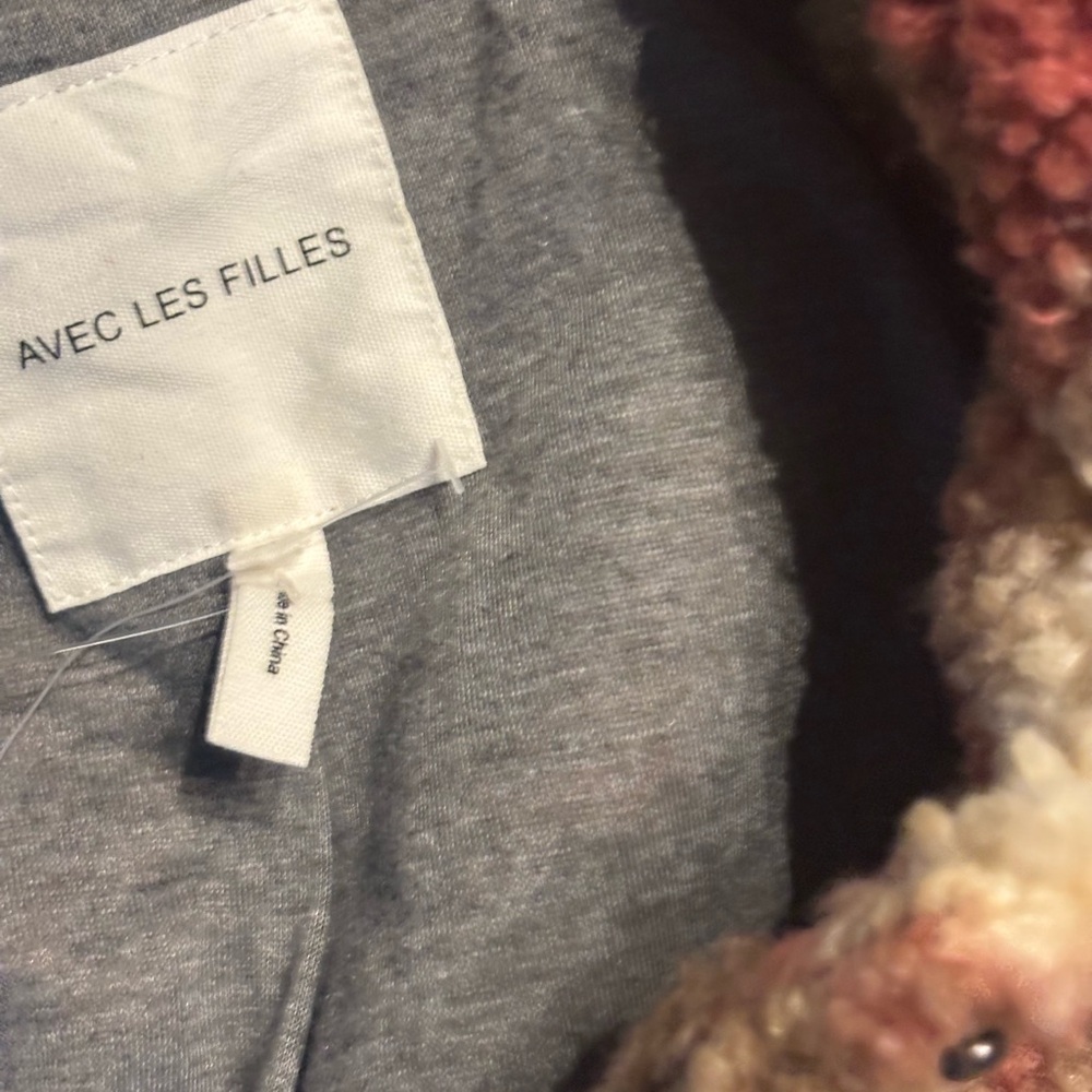 Avec Les Filles Cream and Brown Plaid Teddy Jacket - Picture 8 of 12